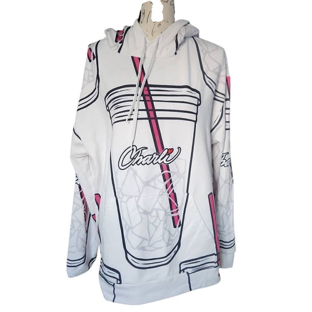 Charli D'Amelio Women's Size Large White Pink Sweatshirt